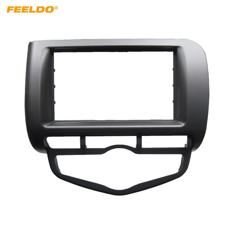 

FEELDO Car Radio Fascia Frame For Honda Fit Jazz 2002-2008 (Auto AC,RHD) Stereo DVD 2Din Dash Mount Installation Face Frame Kit