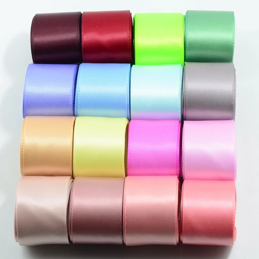 fityle 16 Colored Set Double Sided Faced Satin Ribbon for Party Wedding Decoration Gift Packaging Decorating 25mm