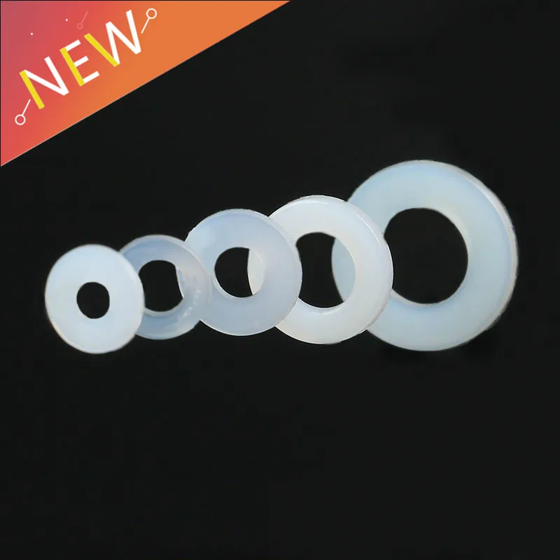 100Pcs Plastic Nylon Insulation Flat Washer DIN125 ISO7089 M3 M4 M6 M8 Washer Plated Flat Spacer Seals Washer Gasket Ring NL03