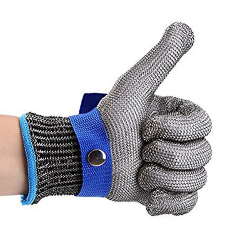 Hand Protection Gear Cut-proof Grade 5 Single Mitten Outdoor Wrestle Hunting Stainless Steel Wire Steel Ring Iron Protent Glove