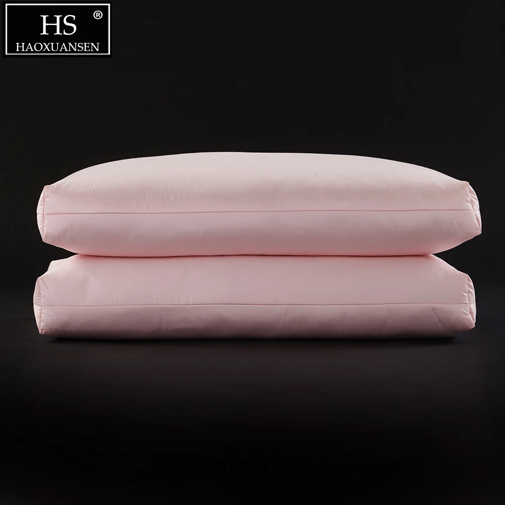 Nordic Style Design Pink Pillow 100% White Goose Down700 Fill Power 60S Fabric Bedding Sets My Pillow 2019 3D Neck Protection