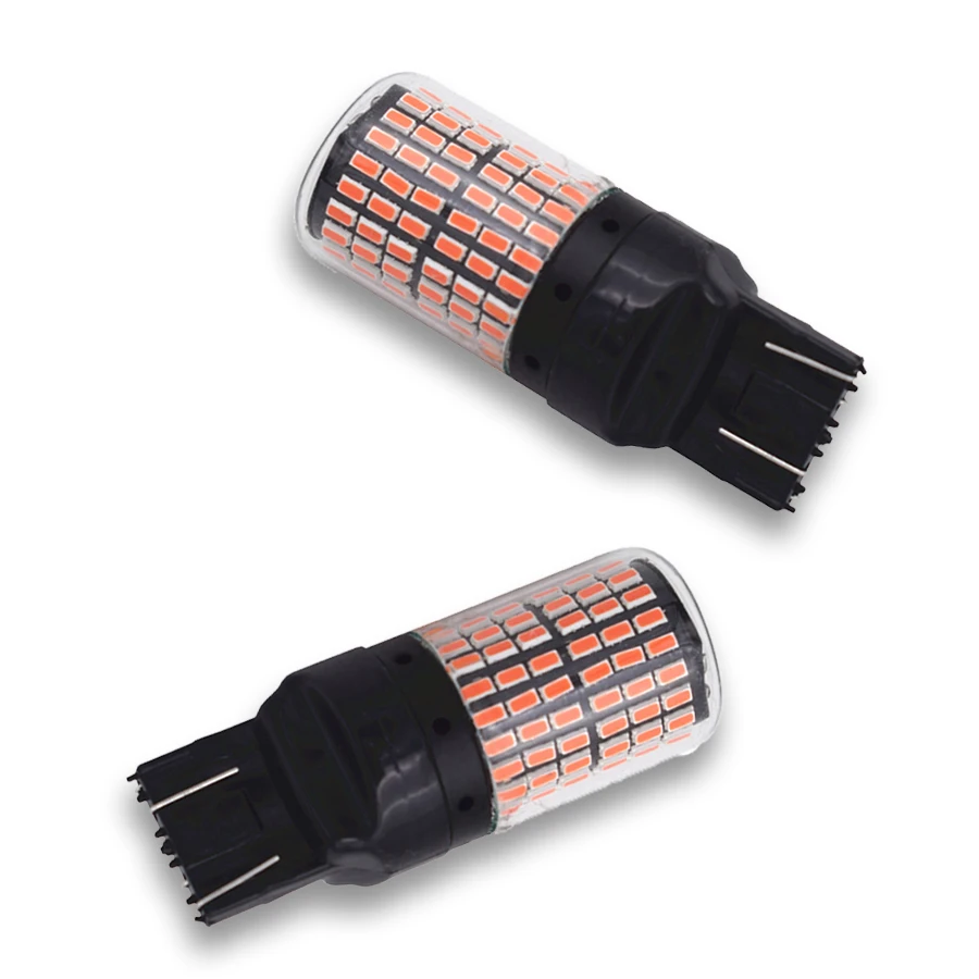 2pcs T20 7443 3014 144SMD Red LED Canbus Car Brake Stop Light Taillight Flashing Strobe Alert Safety