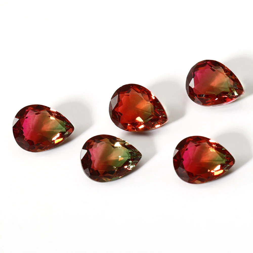 7x9 MM Watermelon Gemstone 2-3 ct Water Drop Cut Loose Stones Top Quality Brand Decoration Gifts Fine Jewelry 5 pcs/set