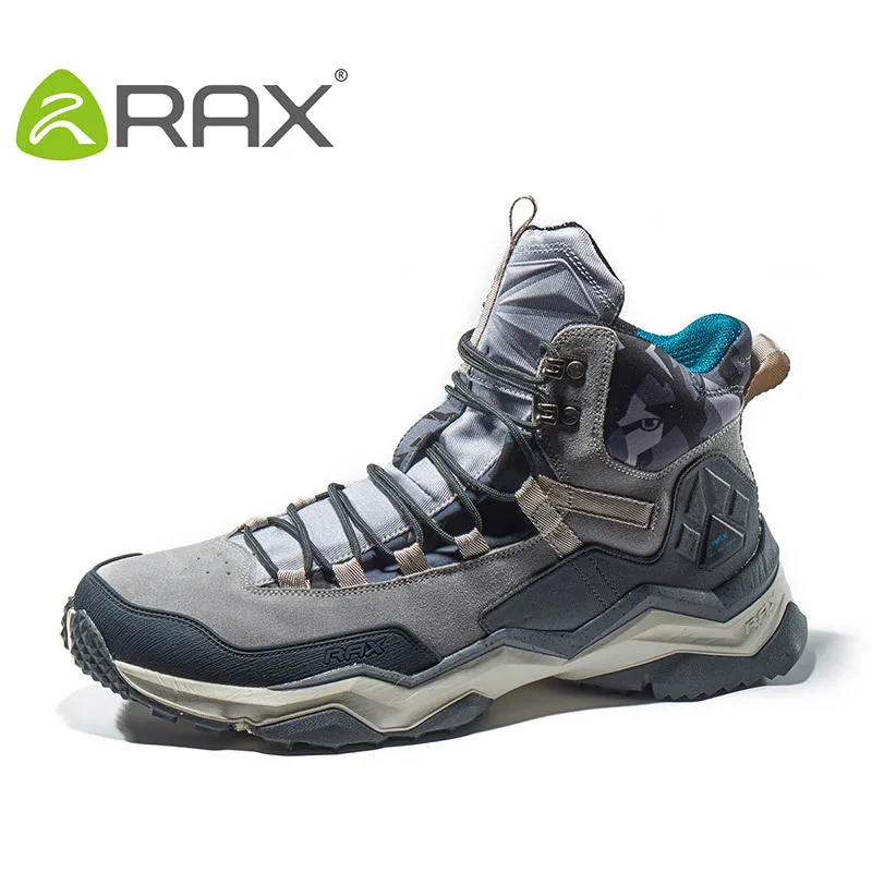 RAX Men Hiking Boots Waterproof Winter Warm Snow Boots Anti-slip Hunting Shoes Men Outdoor Sneakers for Men Trekking Shoes Light