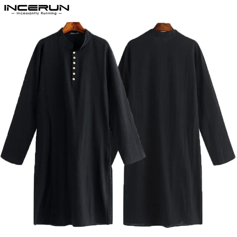 NEUE 2023 Männer Shirts Langarm Kleid Islamischen Chemise Elegante Kaftan Robe Pakistanischen Mann Indische Kleidung Muslimischen Aaudi