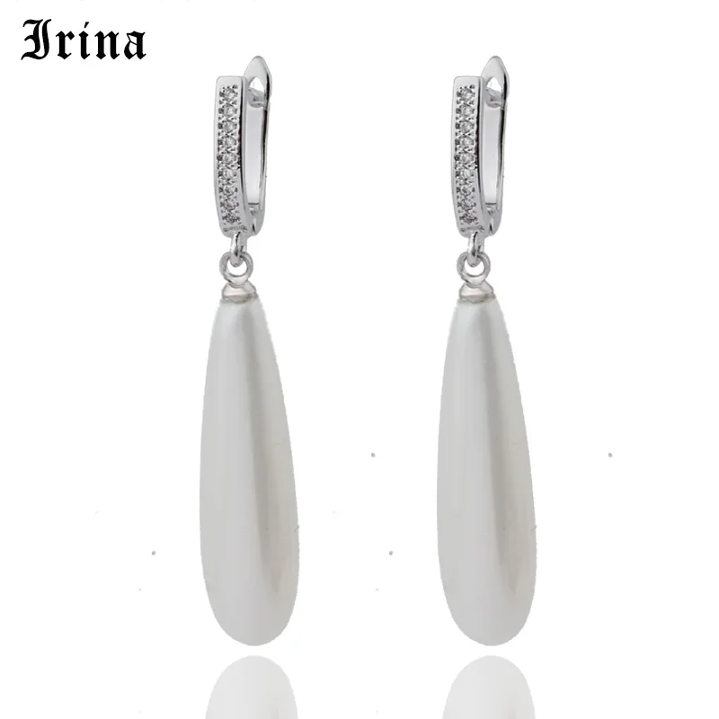 Irina  585 Star The Same Paragraph Fashion Imitation Pearl  Earrings Wholesale Jewelry Earrings Female Long Section Vintage