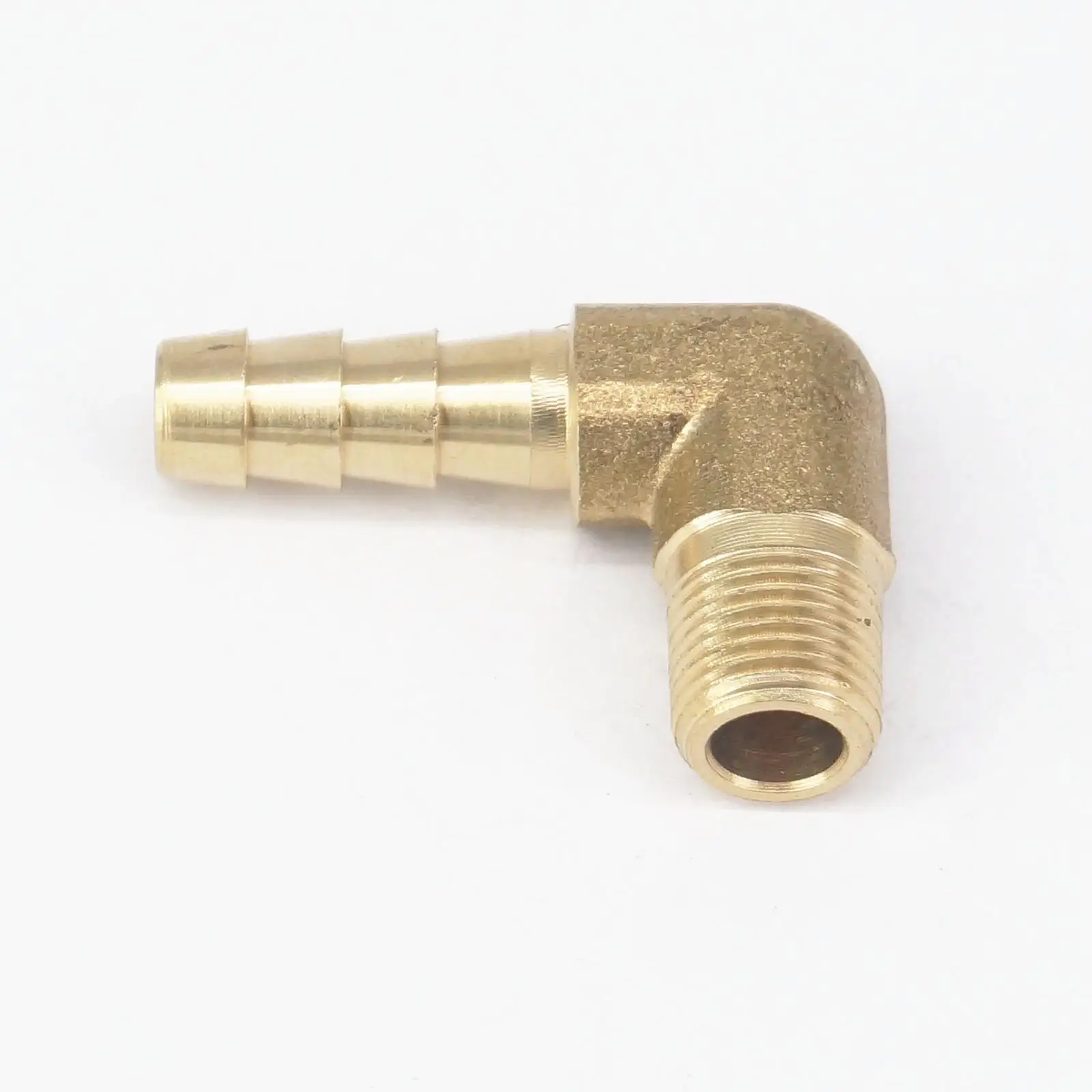 

1/8" NPT Male x 1/4" Hose Barb Tail Elbow Brass Fuel Fitting Connector Adapter