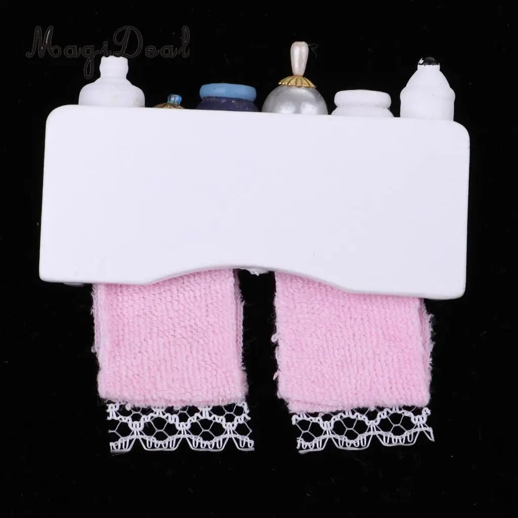 1/12 Scale Miniature Wooden Tower Shelf Kit for Dollhouse House Model Bathroom Furniture Decoration Dolls Acc