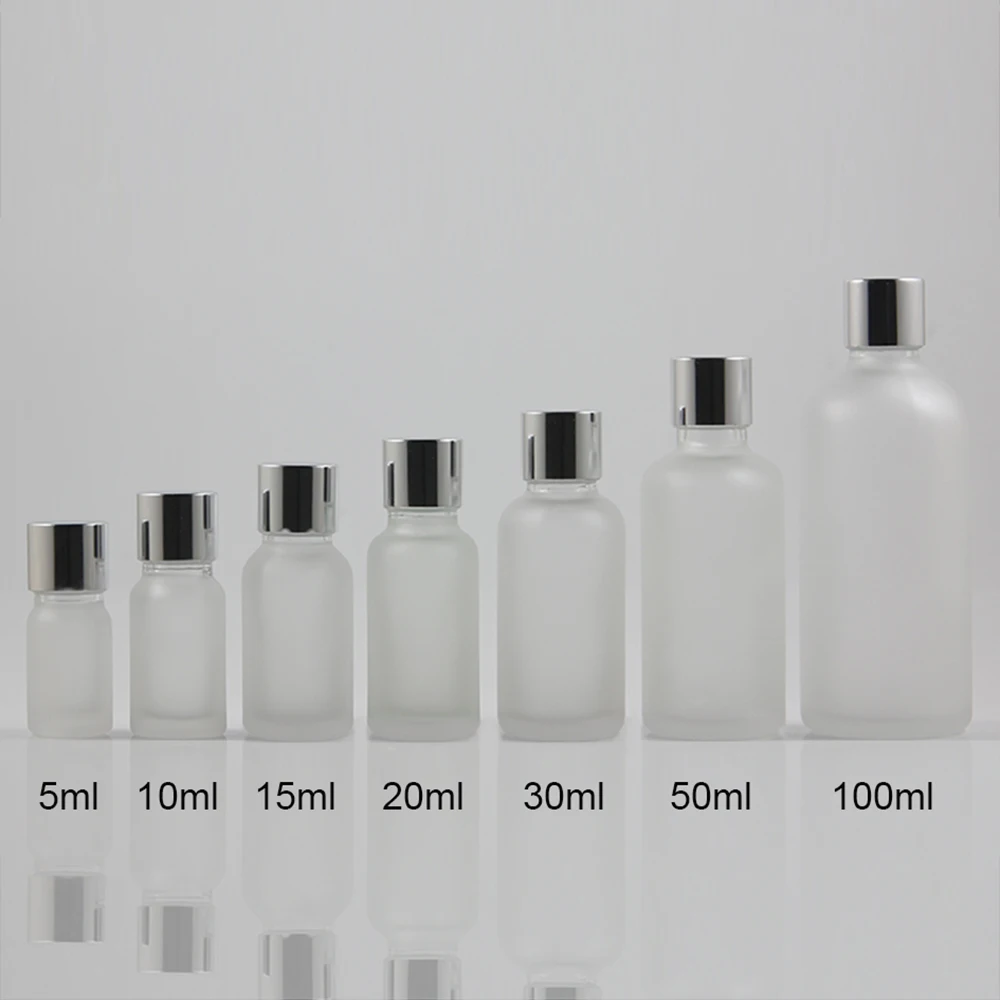 

Empty transparent frosted serum dropper bottle 10ml small essential oil bottle cosmetic packaging