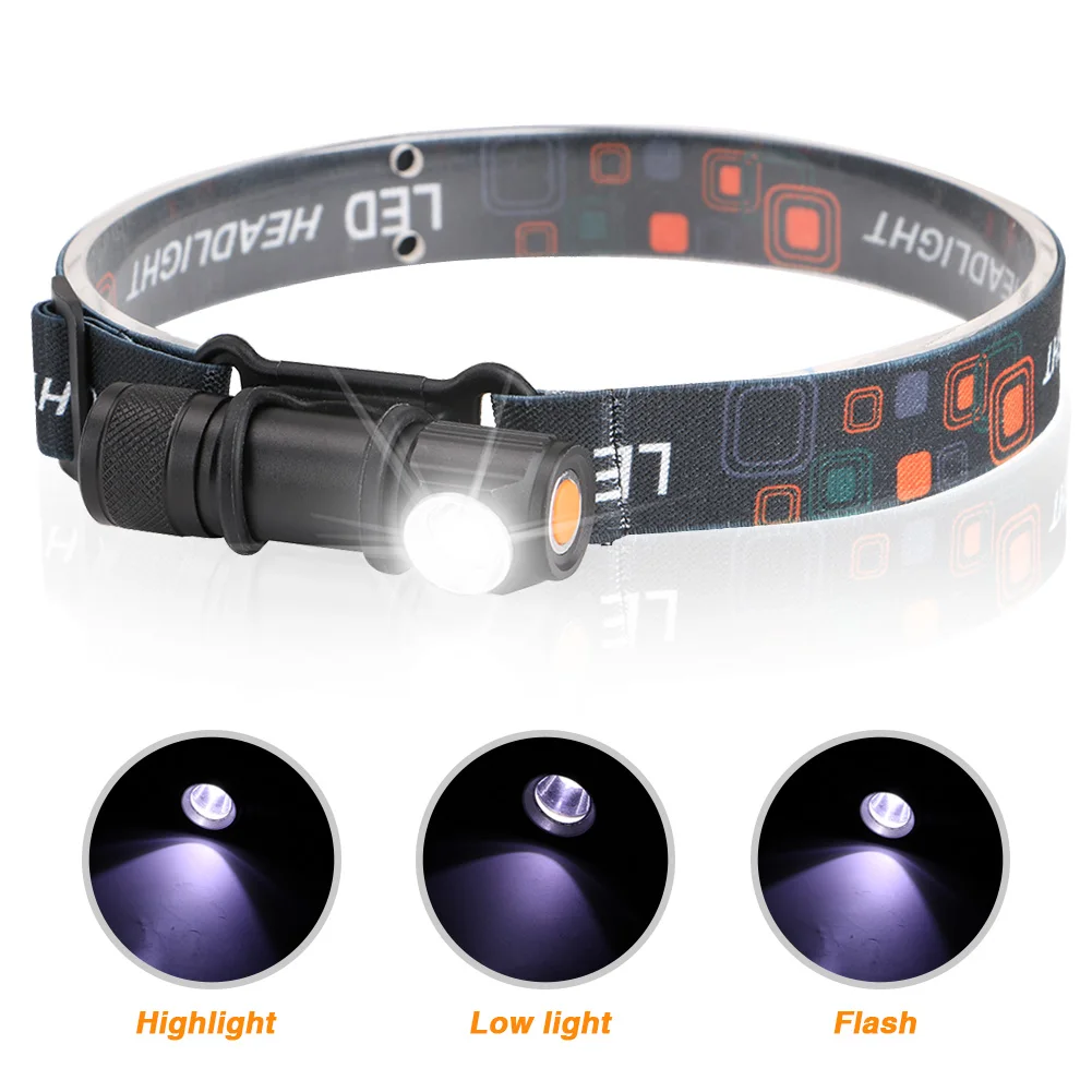 Sanyi LED Headlamp Flashlight USB Charging Interface Cycling Headlight 3-Mode Dimming Lighting Head Torch Camping Fishing Lamp