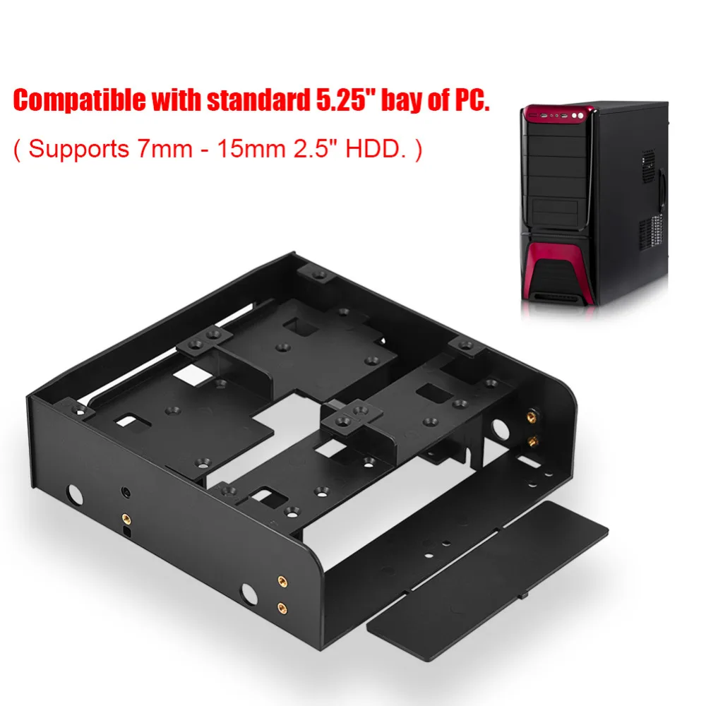 Oimaster 2.5 Inch/3.5 Inch Hdd/Ssd To 5.25 Inch Floppy-Drive Bay Computer Mounting Bracket Adapter