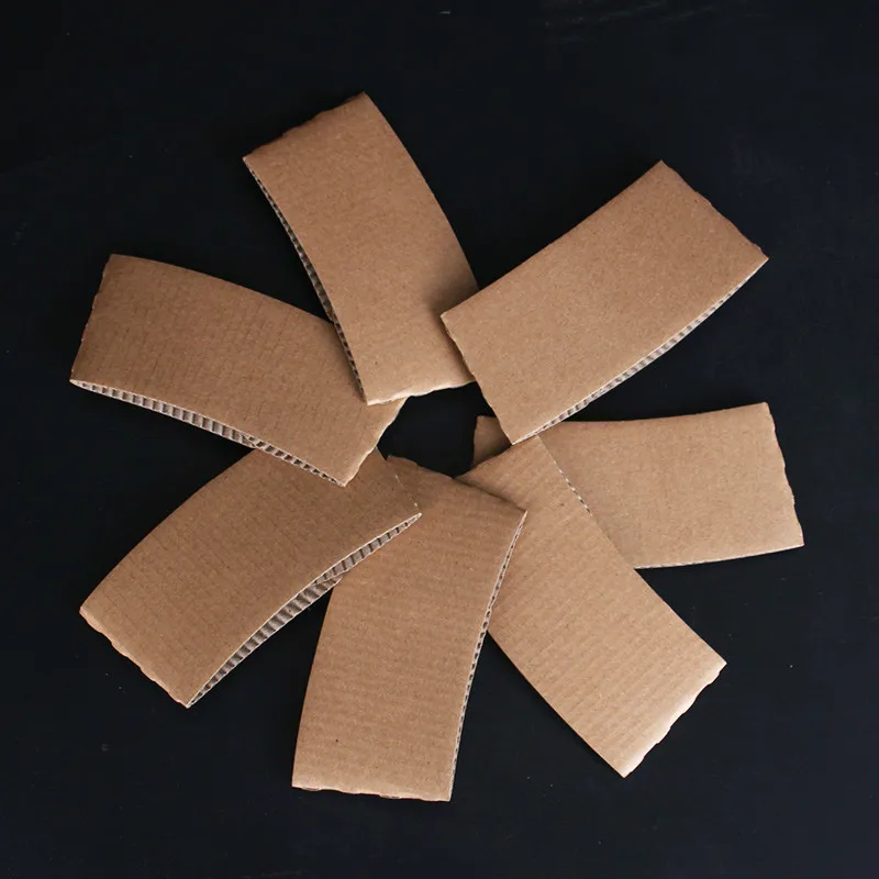 100 PCS Coffee Cup Sleeves White Brown Disposable Cup Holders Kraft Corrugated Paper Tea Cup Sleeves Anti Scalding Customized