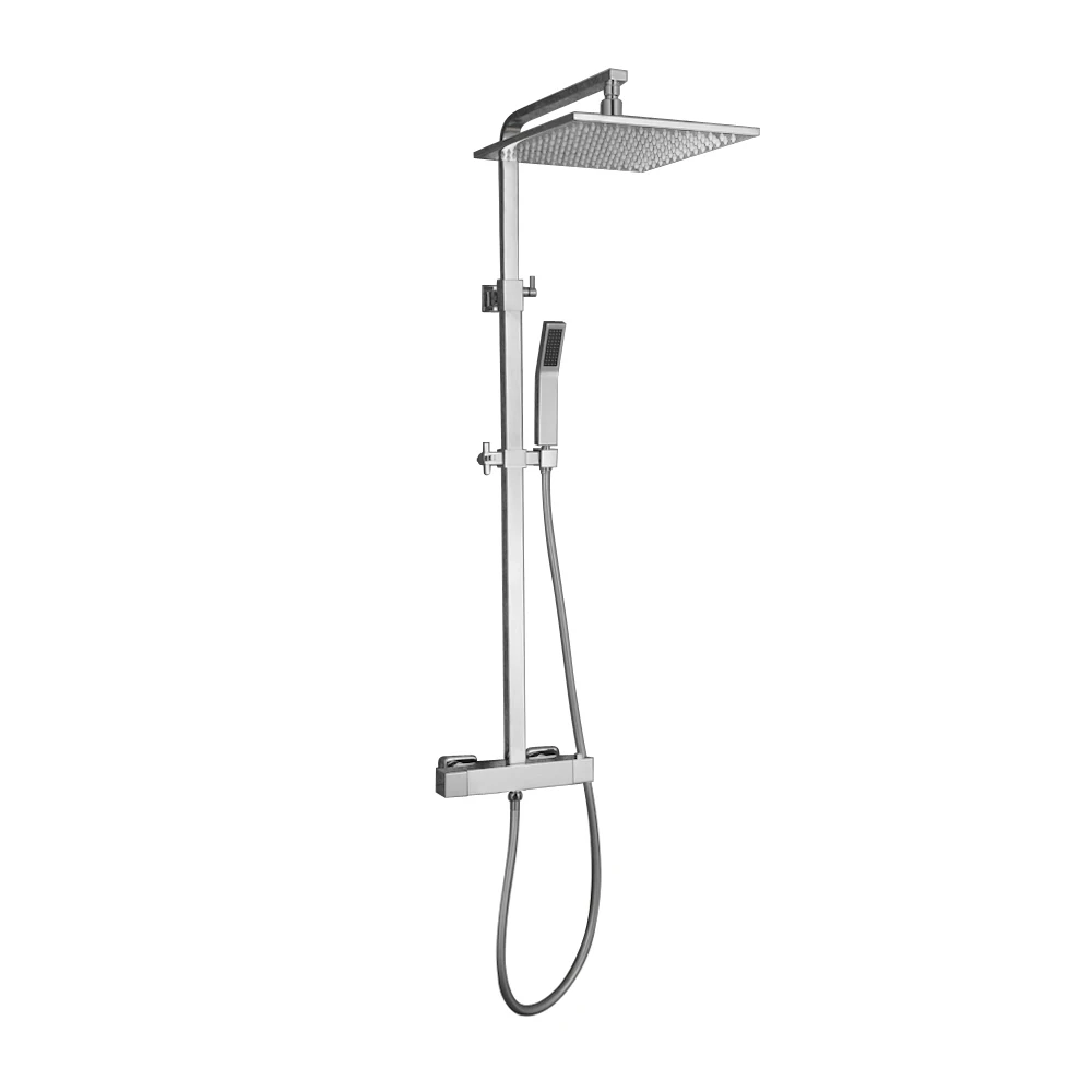 SKOWLL صنبور دش المطر Led دش رئيس صنبور مجموعة الحمام جدار جبل دش تركيبات مع يده، كروم مصقول SK-9108