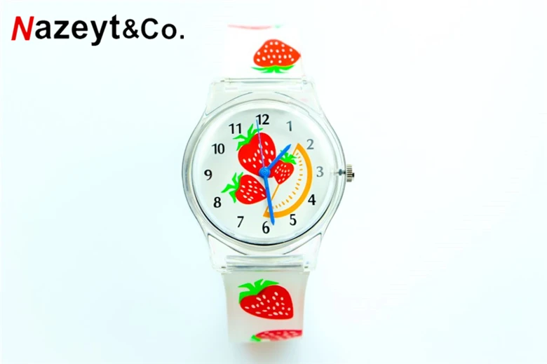 Nazeyt women girls Strawberry dial lovely fruit Ladies Hands Watch luxury brand children sports waterproof Silicone jelly clock