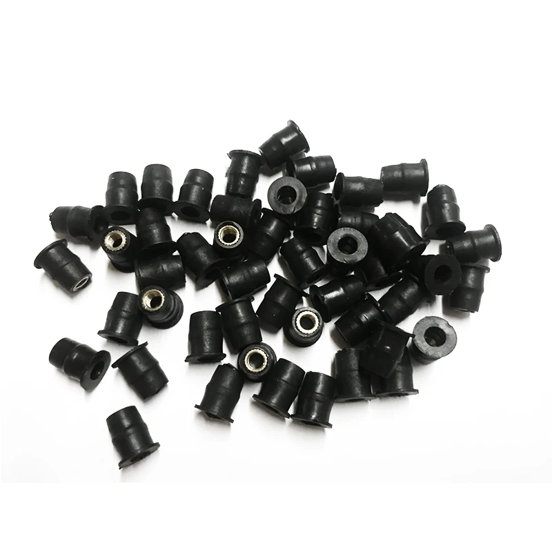 

100 pcs/lot M5x0.8mm Rubber WellNut Metric Motorcycle windscreen Well Nut Wellnuts Brass NUTS