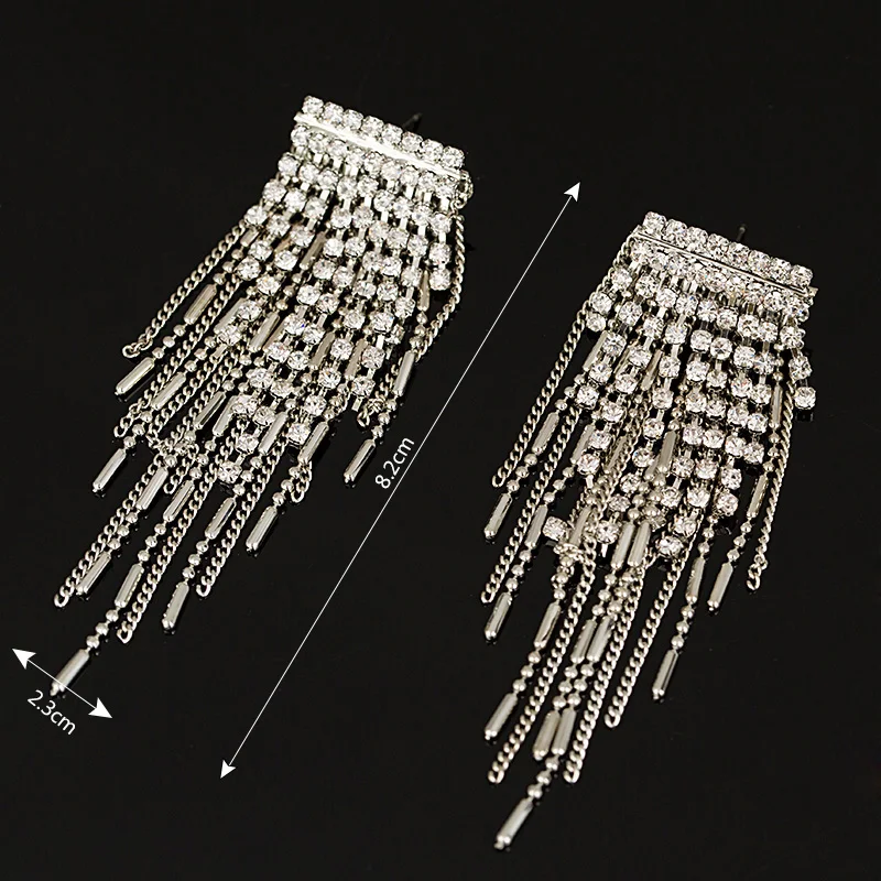 Big rhinestone dangle earrings for women fashion statement crystal tassel earrings more style earing evening Jewelry gift E3002