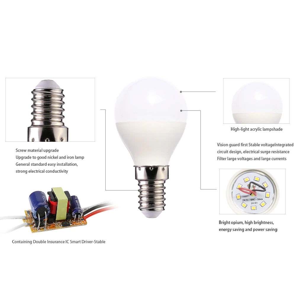 5pcs/lot LED Bulb E14 LED Lamp 3W 5W 7W 9W Lampada LED Bombillas Spotlight Table Lamps Cold/Warm White Led Light Blubs 110V 220V