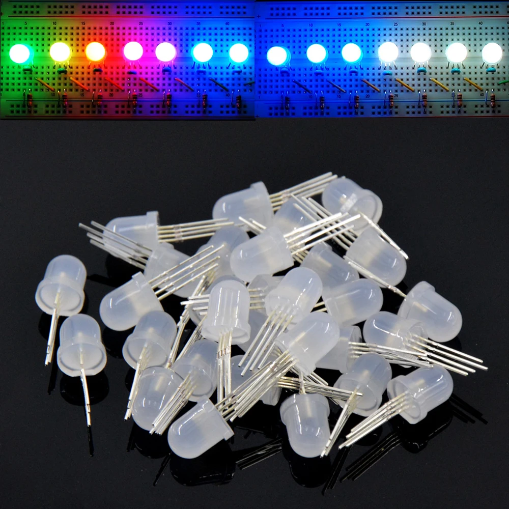 20-1000pcs DC5V PL9823  F5 5mm F8 8mm Round hat addressable LEDs P9823 chipset RGB Full color Frosted LED Chips pixels