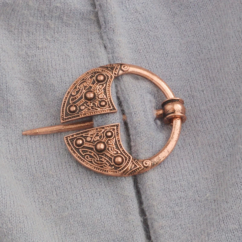 2018 Norse Viking Brooch Copper Cloak Pin Vintage Medieval Clasp Brooch For Scarves Shawls Capes Men's Jewelry Norse Viking Gift