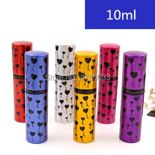 

10/30/50pcs 10ml Empty Glass Refillable Mini Perfume Tube &Traveler Metal Spray Atomizer Parfum Container Bottle