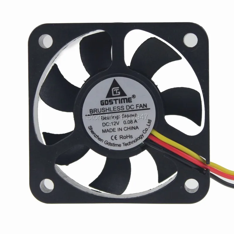 200 Pieces LOT 12V 3Pin 5010 5cm 50mm 50x50x10mm Ventilation Axial Flow DC Cooling Fan