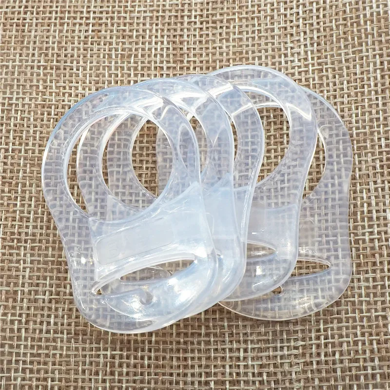 Chenkai 100pcs Transparent Silicone Pacifier Rings DIY Clear Silicone Baby Mam NUK Dummy Teether Adapter O Rings Toy Accessories