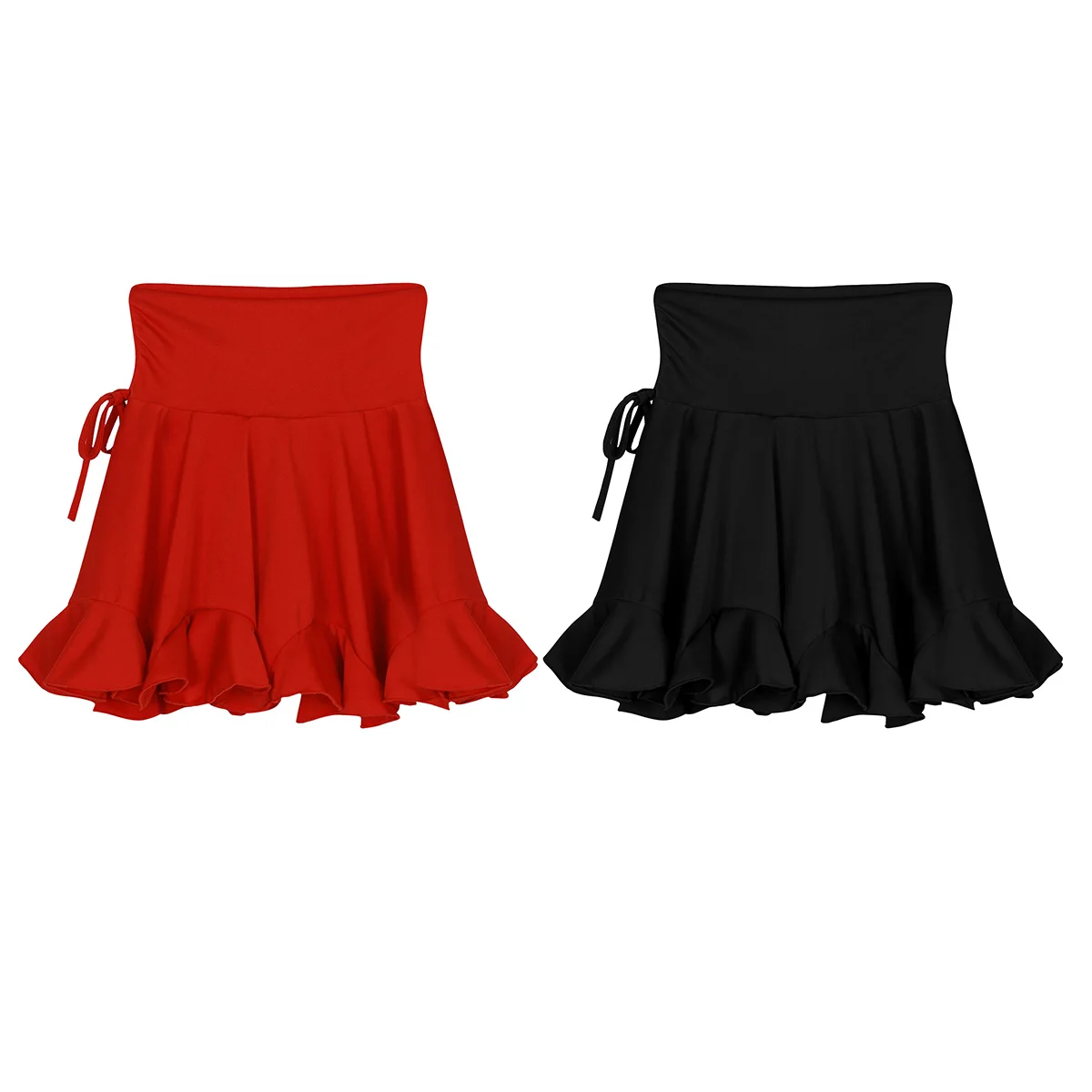 Women Latin ChaCha Skirt Dance Costume Pleated High Waist Skirts Ladies Girl Ballroon Rumba Mini Short Skirts Dancewear