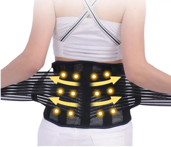 Women Self-heating Magnetic Therapy Waist Belt Lumbar Support Back Waist Support Brace Double Band With Three Gaskets Adjustable