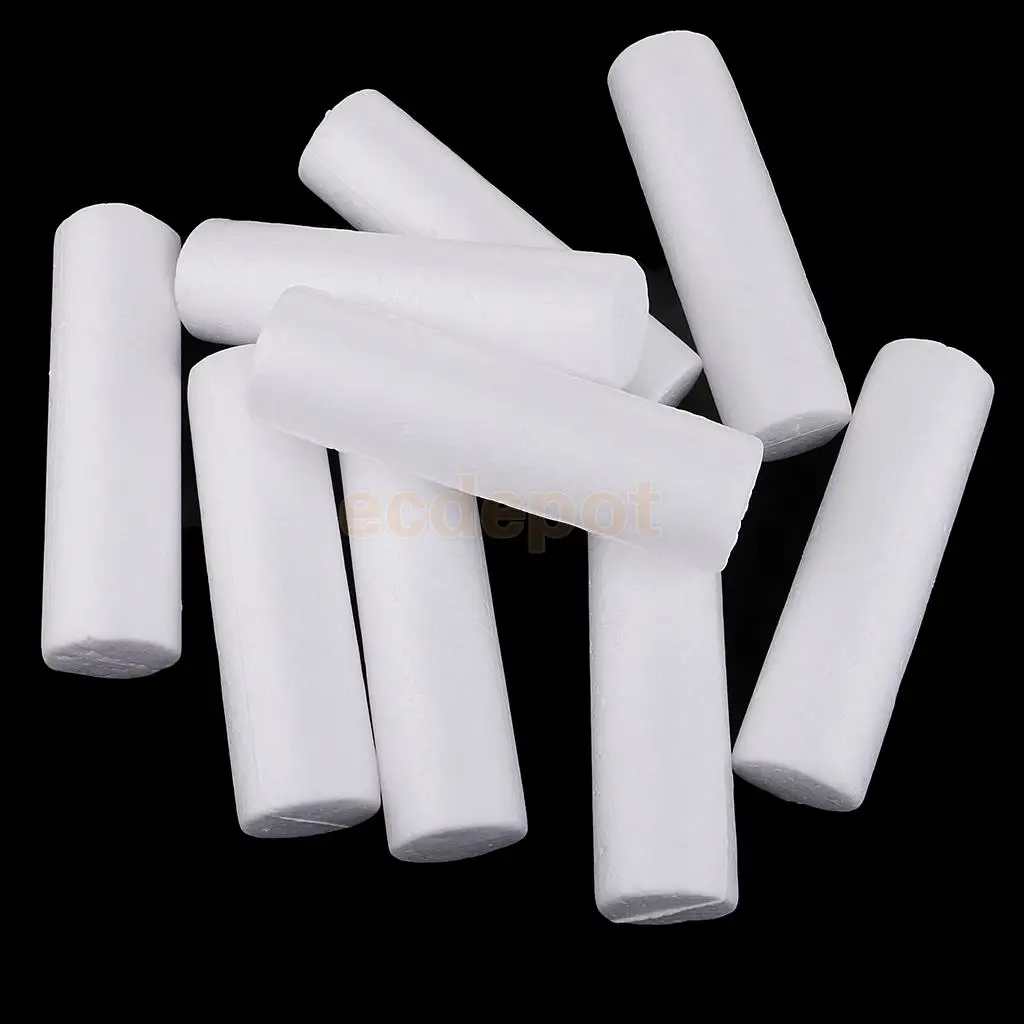 10 Pieces Blank White Cylinder Shape Styrofoam Foam Material for Kids Art Craft DIY Christmas Ornament Decoration