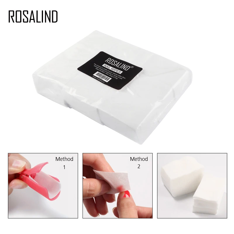 

ROSALIND Nail Polish Remover lint free wipes 900PCS/Lot Cotton Napkins Unloading Nail Art Manicure Tool degreaser for nails