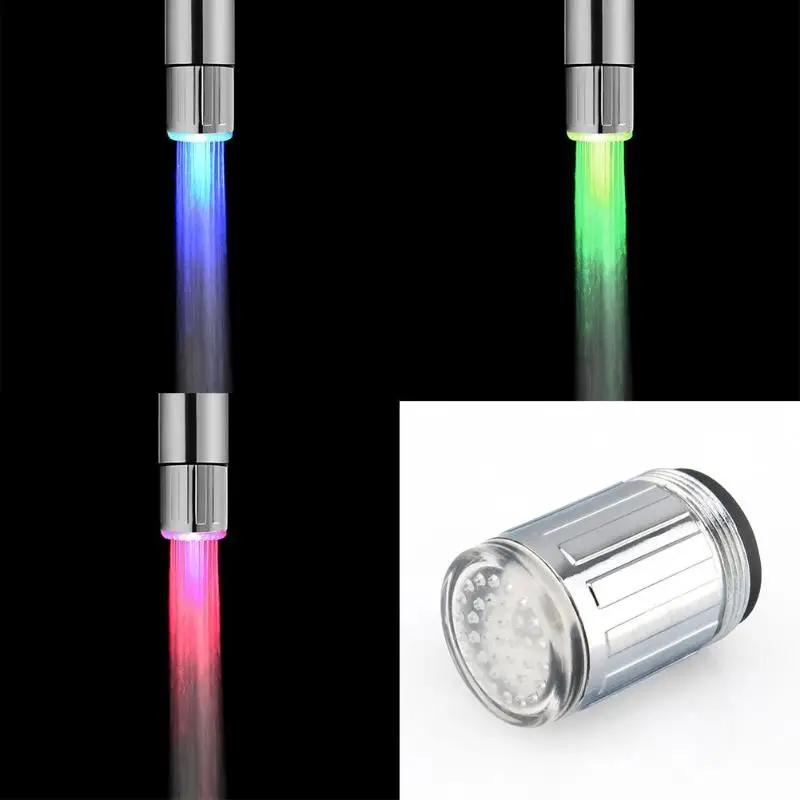 7 Màu Đèn LED Vòi Nước Đèn Nhiều Màu Sắc Thay Đổi Phát Sáng Tắm Nhà Bếp Vòi Sục Khí Cho Nhà Bếp Đồ Dùng Phòng Tắm