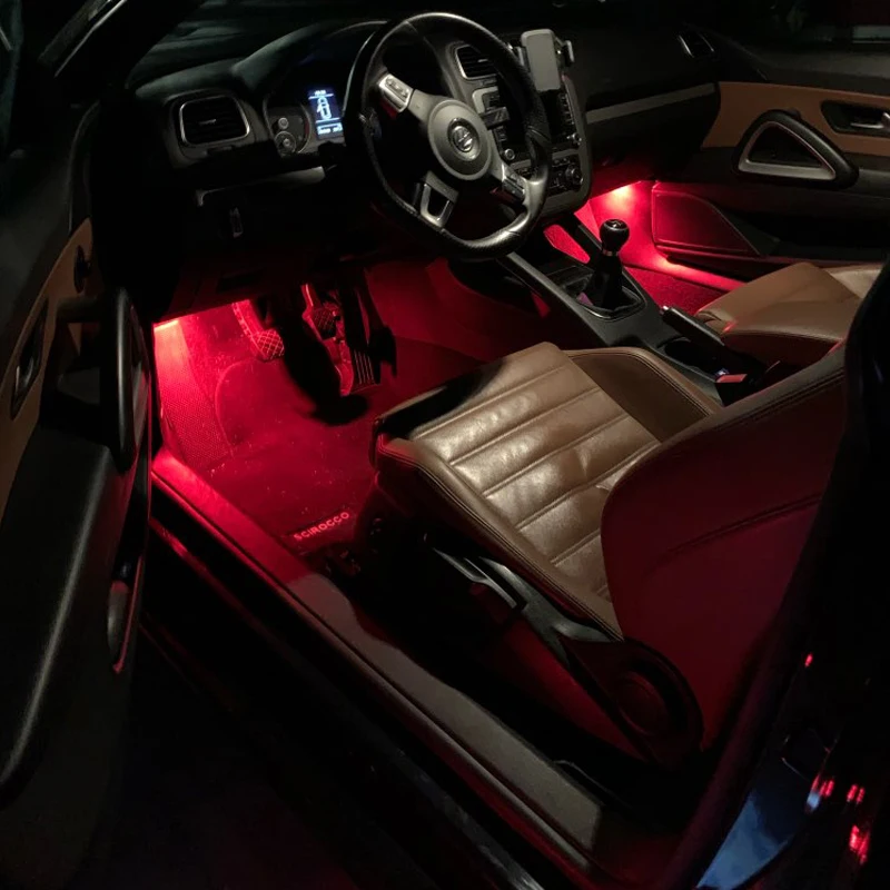 2PCS 18SMD LED footwell light For Skoda Octavia MK3 E5 2012-2017 White/RED/Blue No Error Car styling accessory