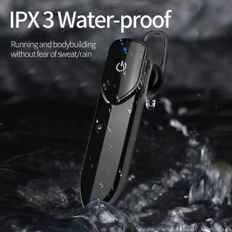 Беспроводная Bluetooth-гарнитура, для бизнеса, длительное время работы в режиме ожидания, водонепроницаемые наушники V5.0, спортивные наушники с микрофоном для вождения