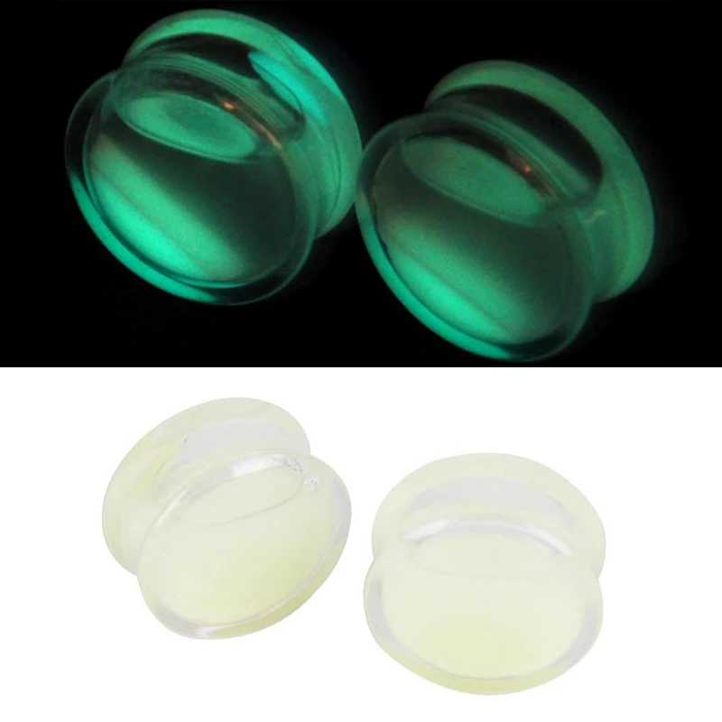 Luminous Liquid Ear Plug Tunnels Glow In Dark Acrylic Flesh Tunnel Expander Lobe Stretcher Gauge Piercing Oreja Body Jewelry 1pc