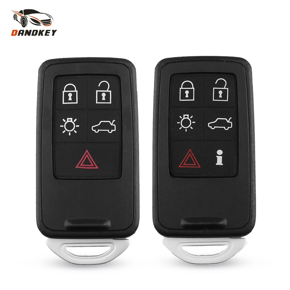 

Dandkey 5/6 Buttons Smart Remote Car Key Shell For Volvo S60 V60 S70 V70 XC60 XC70 2007-2017 Keyless Entry Key Case Fob Cover