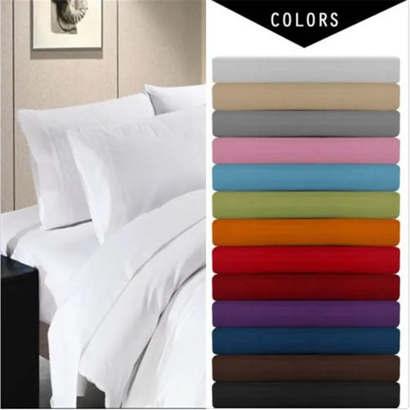 

Deep Pocket 4 Piece Bed Sheet Set,solid bedding set,Include Flat sheet,fitted sheet,pillowcase.super king/queen/twin/full size40