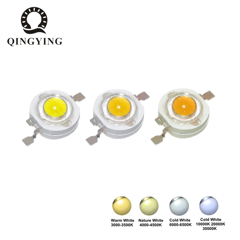 10-100szt LED COB Lamp Chip 1W 3W Czerwony Zielony Niebieski Biały UV LED Żarówka Dioda SMD Do DIY LED Reflektor Reflektor Downlight