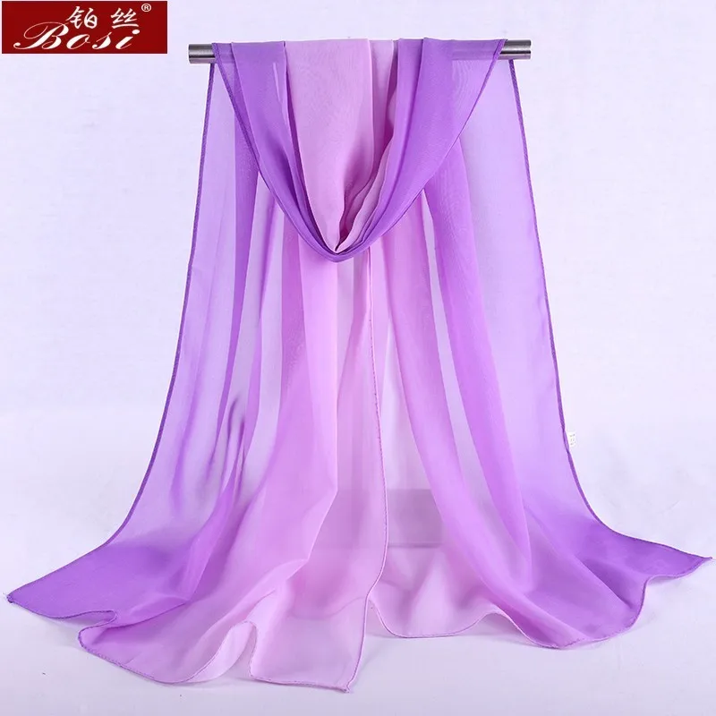 Chiffon scarf gradient women hijab winter brand autumn red long scarfs poncho luxury ladies scarves shawl sjaal long bohemian gg