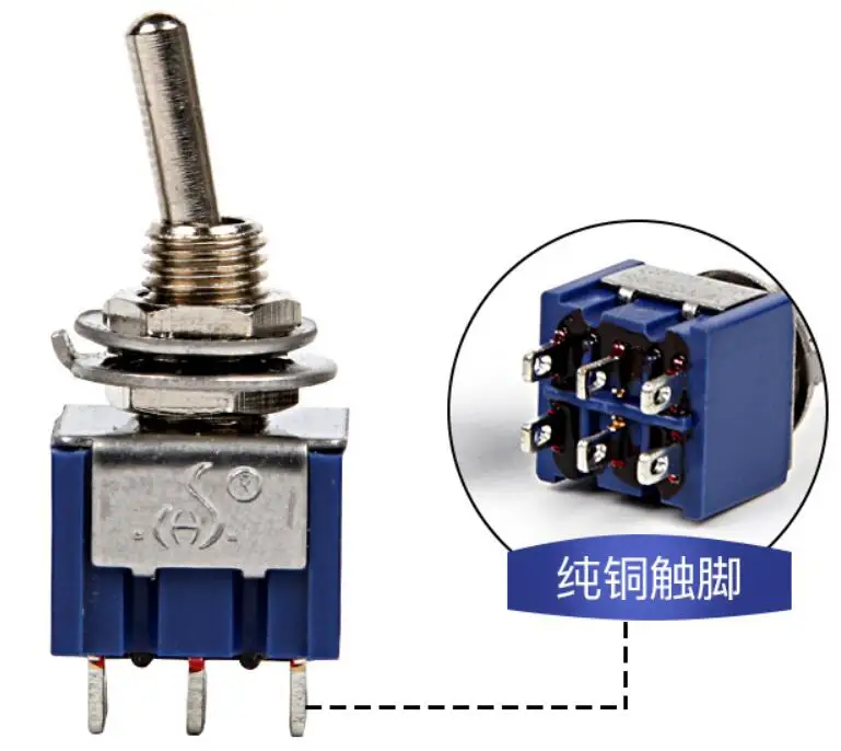5 قطعة MTS-203 صغيرة تبديل مفاتيح 6A 125 فولت 6 دبابيس 3 موقف ON OFF ON الإغلاق التبديل التحكم في الطاقة #4