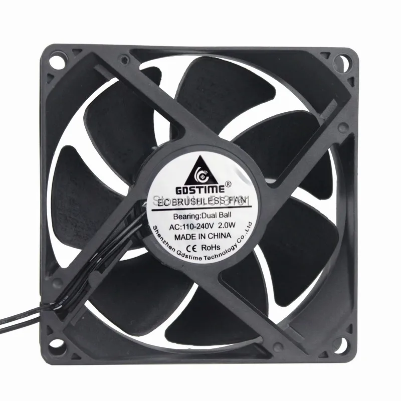 2 miếng Gdstime 90mm 92mm x 25mm AC 110 V 115 V 120 V 220 V 240 V Fan EC Không Chổi Than Làm Mát Cooler Fan Hâm Mộ Trục Quạt