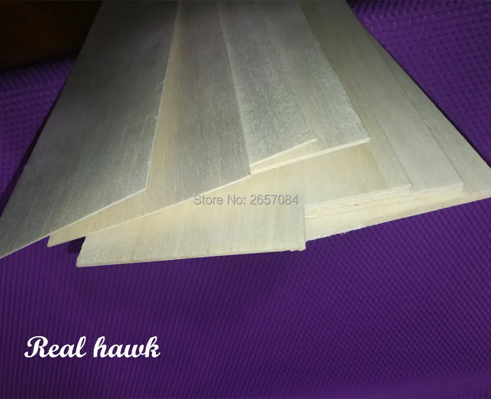 10 pcs 600x100x0.75/1/1.5/2/2.5/3/4/5mm  super quality model balsa sheets for DIY airplane boat model material