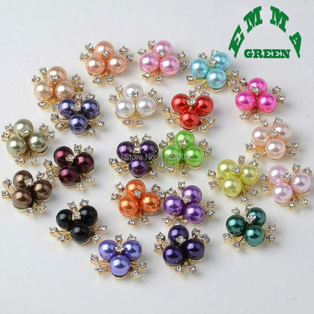 Nail Art Pearls for Women 20mm 10pcs Buttons for Wedding Embellishment Decorations DIY Crystal Charms for Girl Hair Accessories