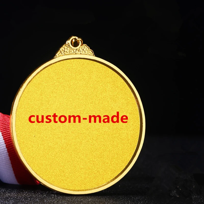 10pcs Custom Make  Customize Medals And Trophies Swimming Competition Awards Gold/Silver/Copper Sports Design Prize With Ribbon