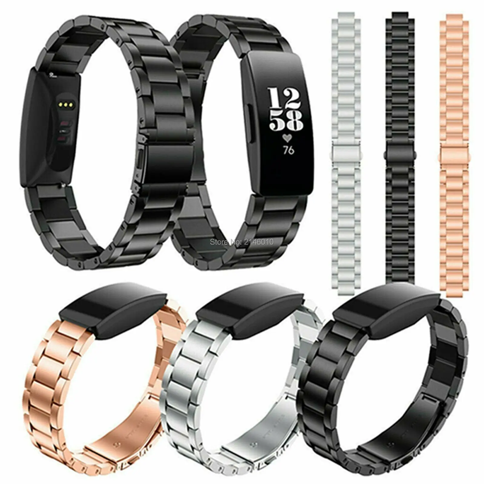 Stainless Steel Watch Band Wrist Strap for Fitbit Inspire HR Heart Rate & Fitnes