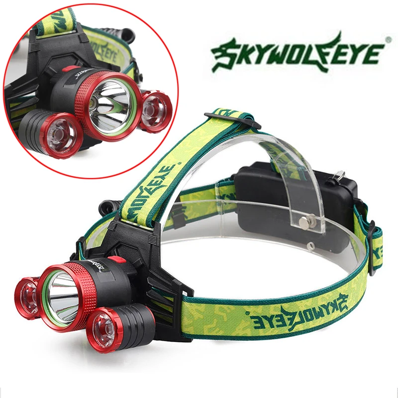 1set 20000LM Strong Light LED Headlamp Flashlight Headlight Rechargeable Head Lamp