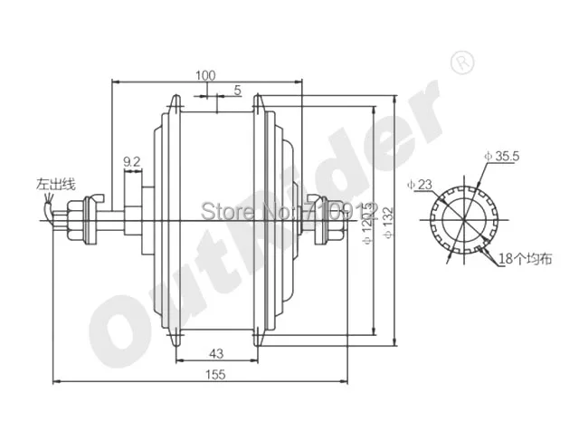 Good quality 48V 200-250W Front Roller-brake Brushless Gear Hall/No Hall Motor For E-bike 160-260rpm OR01B3