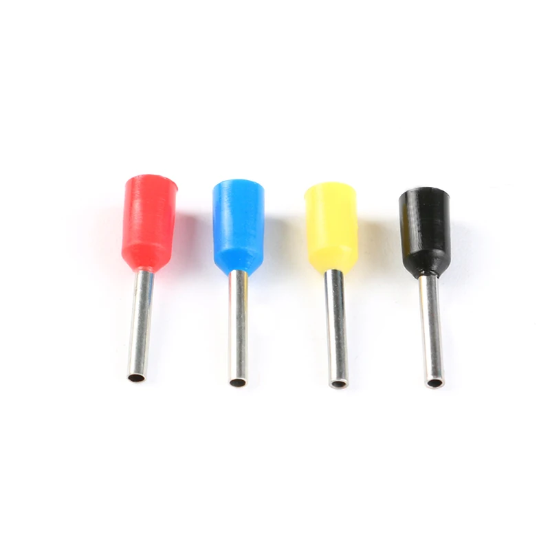 100pcs E1008 Tubular Wire Connector Electrical Terminals Bootlace Cooper Kit Set Cable Crimps Wire Ferrules Insulated terminal image 2