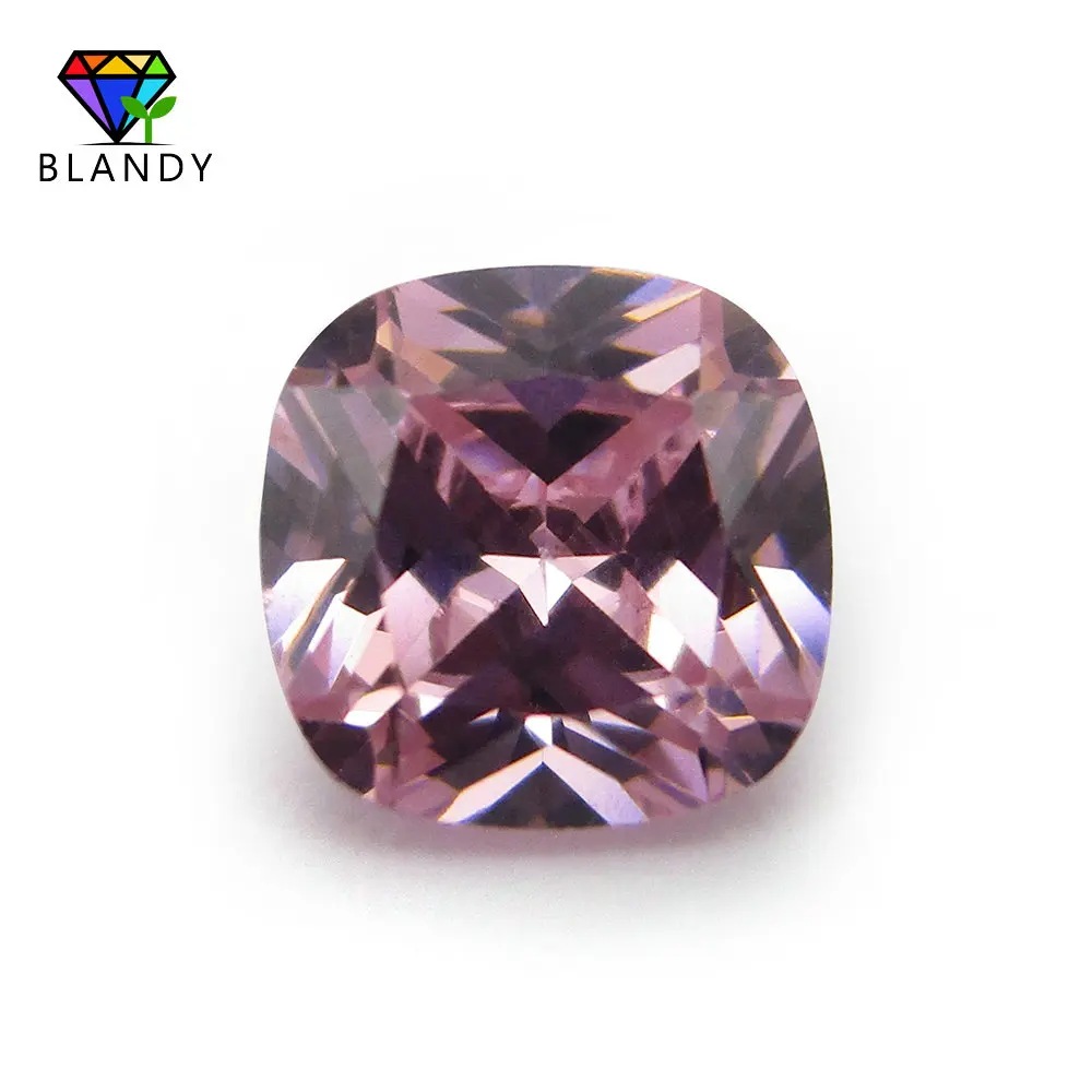 Free Shipping 50pcs/lot 5A Quality 5*5mm~12*12mm Pink Cubic Zirconia Stone Cushion Cut Loose Synthetic CZ Stone For Jewelry