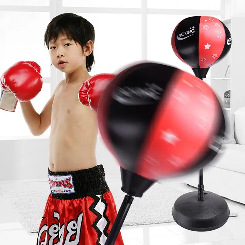 Adjustable Fitness Boxing Punch Pear Speed Ball Relaxed Boxing Bag Boxing Speed Bag For Kids Kids + Glove + Pump + Base + Poles