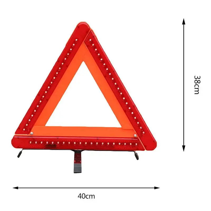 Universal Auto Car LED Red Warning Triangle Reflective Led Strips Reflective Tape Cars Reflectors Emergency Stop Sign